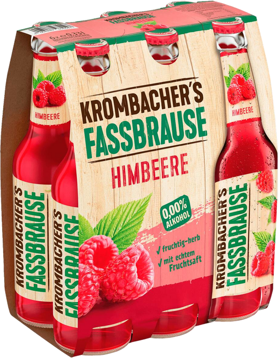 Krombacher Fassbrause Himbeere - 6 x 0,33 l