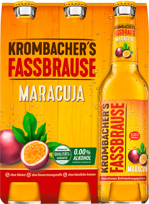 Krombacher Fassbrause Maracuja - 6 x 0,33 l