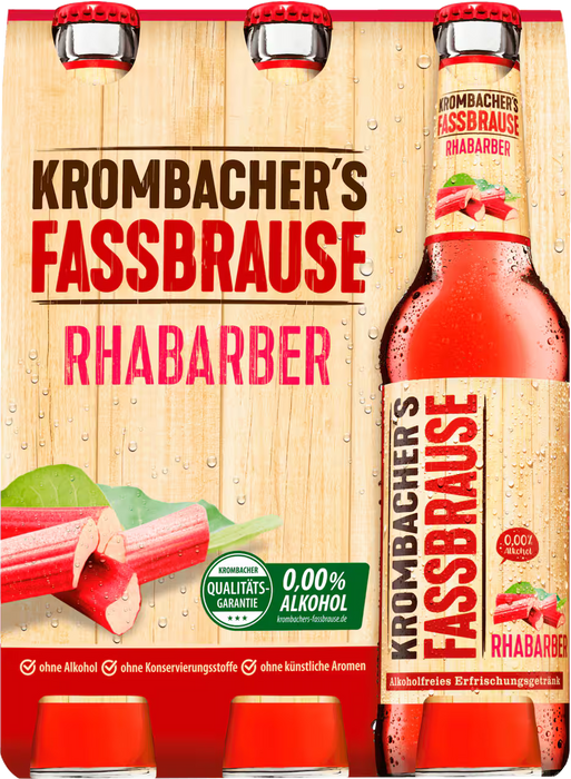 Krombacher Fassbrause Rhabarber - 6 x 0,33 l