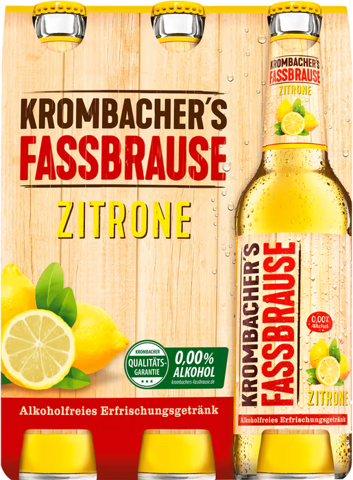 Krombacher Fassbrause Zitrone - 6 x 0,33 l