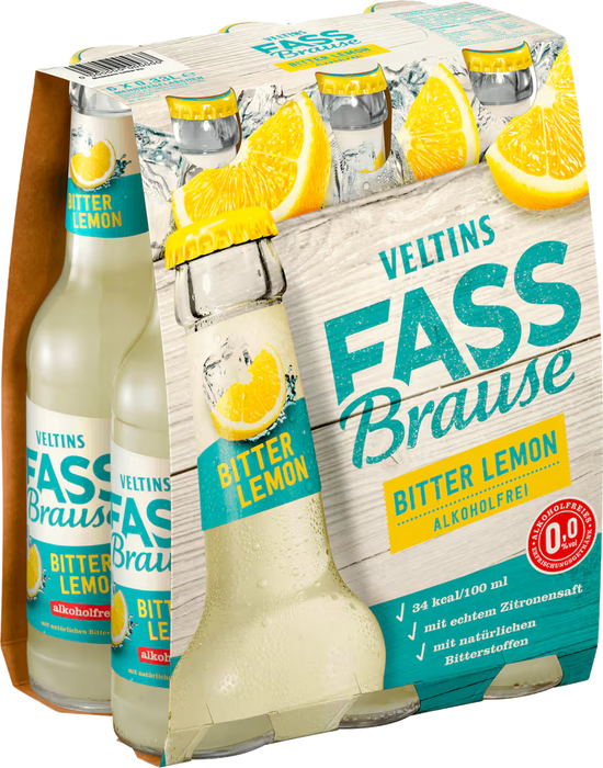 Veltins Fassbrause Bitter Lemon - 6 x 0,33 l